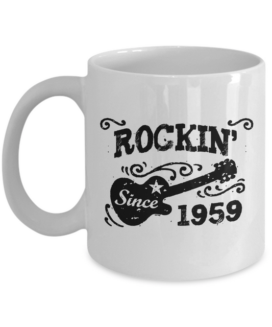 Rockin' since 1959 Gift Mug - for someone born in 1959 - The VIP Emporium
