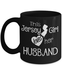 Jersey Husband Gift Mug - This Jersey Girl Loves Her Husband - 11oz Ceramic - The VIP Emporium