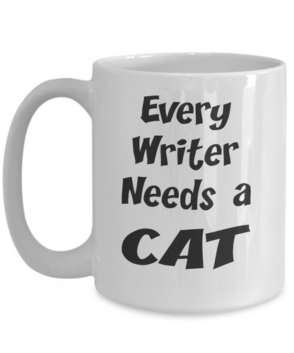 Writer Gift - Cat Lover Mug - Every Writer Needs a Cat - The VIP Emporium