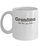 Grandma Gift Mug - Like Mom, only Cooler - Grandparent's Day, Birthday Gift Cup - The VIP Emporium