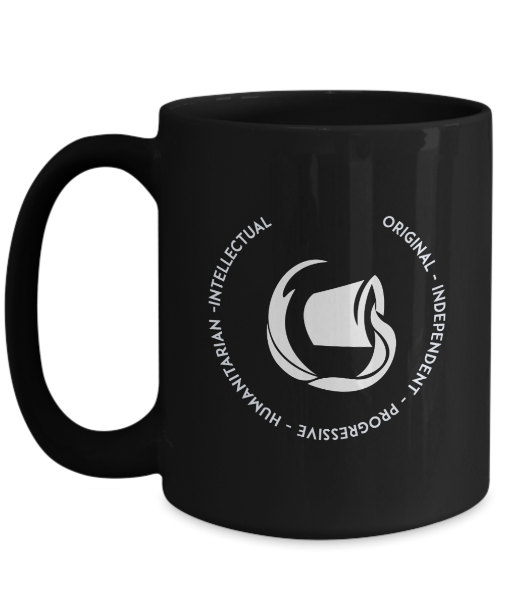 Aquarius Black Coffee Mug - Gift for Aquarian Star Sign - Birthday - Christmas - Horoscope - Zodiac symbol - Astrology - The VIP Emporium