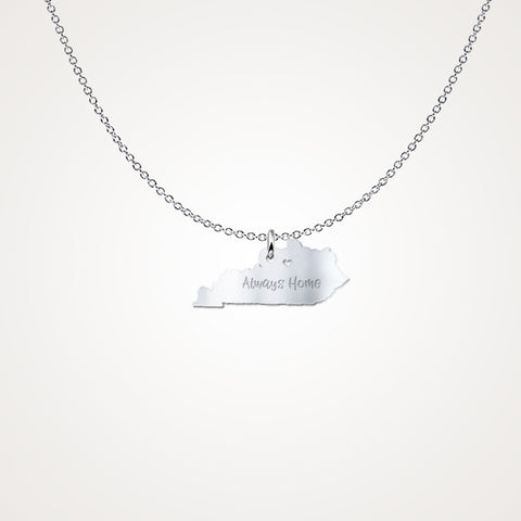 Kentucky Always Home Gift Necklace - Solid Sterling Silver - The VIP Emporium