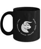 Taurus Black Coffee Mug - Gift for Taurean - Birthday - Christmas - Horoscope - Zodiac symbol - Astrology - The VIP Emporium