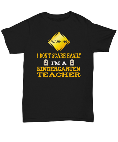 Kindergarten Teacher Halloween Shirt - I Don't Scare Easily - The VIP Emporium