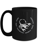 Scorpio Black Coffee Mug - Gift for Scorpio Star Sign - Birthday - Christmas - Horoscope - Zodiac symbol - Astrology - The VIP Emporium