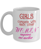 Girls Compete Women Empower Inspirational Message Mug - The VIP Emporium