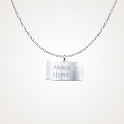 Kansas Always Home Solid Sterling Silver Necklace - Gift Idea - The VIP Emporium