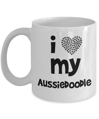 I Love My Aussiedoodle - Gift Mug for Aussiedoodle Mom or Dad - 11oz Quality Ceramic, Printed in USA - The VIP Emporium
