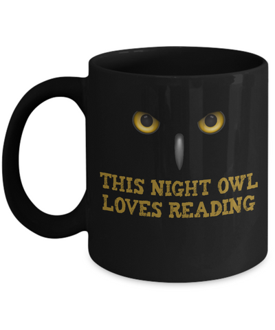 Book Lover Gift Mug - This Night Owl Loves Reading - The VIP Emporium