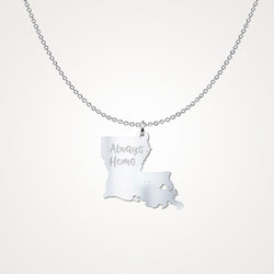 Louisiana Always Home Solid Sterling Silver Gift Necklace - The VIP Emporium