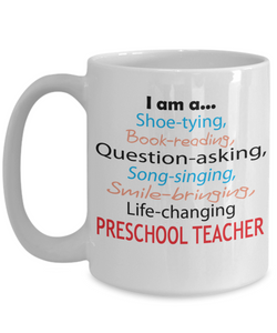 Preschool Teacher Gift Mug - 15oz Ceramic - Life-Changing - Appreciation Gift - The VIP Emporium