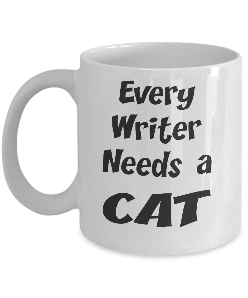 Writer Gift - Cat Lover Mug - Every Writer Needs a Cat - The VIP Emporium