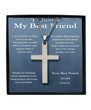 Best Friend Personalized Gift, Gift for Male Friend, Cross Pendant