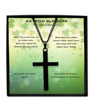 Irish Blessing Grandson Gift Cross Necklace - St Patrick's Day