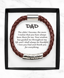 Dad Gift from Son - Vegan Leather Bracelet - With Love and Thanks