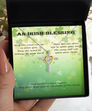 Irish Blessing Message Cross Necklace - St Patrick's Day