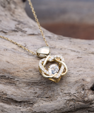 Soulmate Gift, Heart Knot Pendant Necklace, Gold and Silver