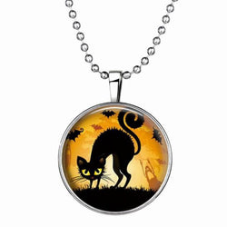 Thriller Halloween Cat Pendant Necklace Luminous - The VIP Emporium